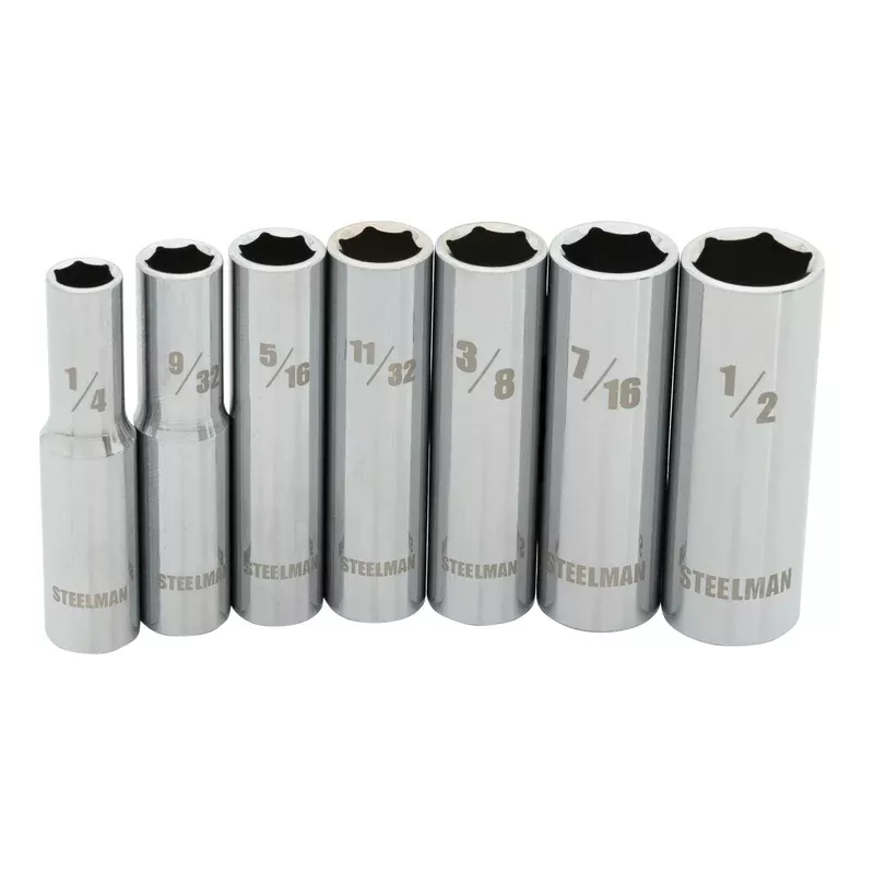 1/4-Inch Drive Deep Well SAE Socket Set 7-Piece
