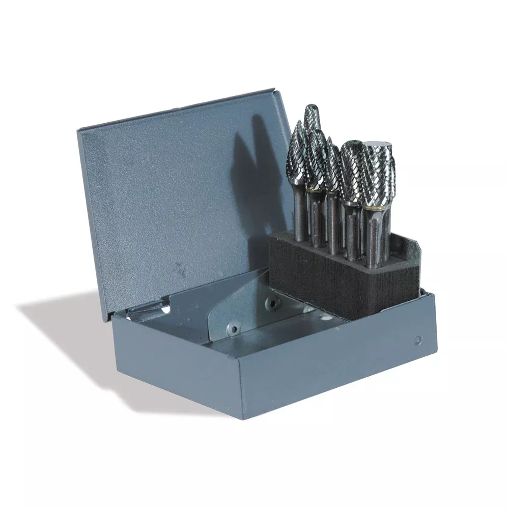 1 /4 Inch Shank 10-Piece Carbide Bur Set With Metal Index