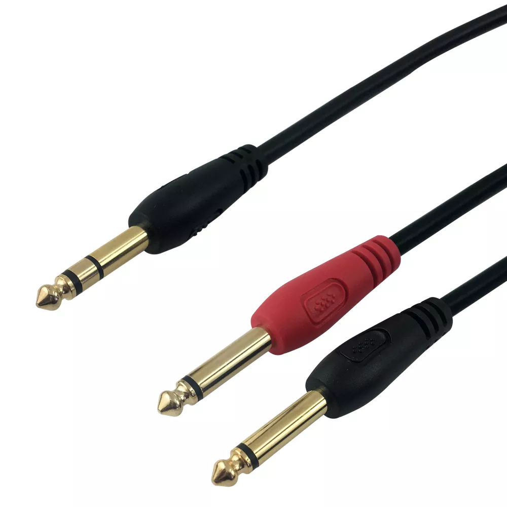 1/4 Inch TRS Male to 2X 1/4Inch TS Male Insert Cable -15 ft