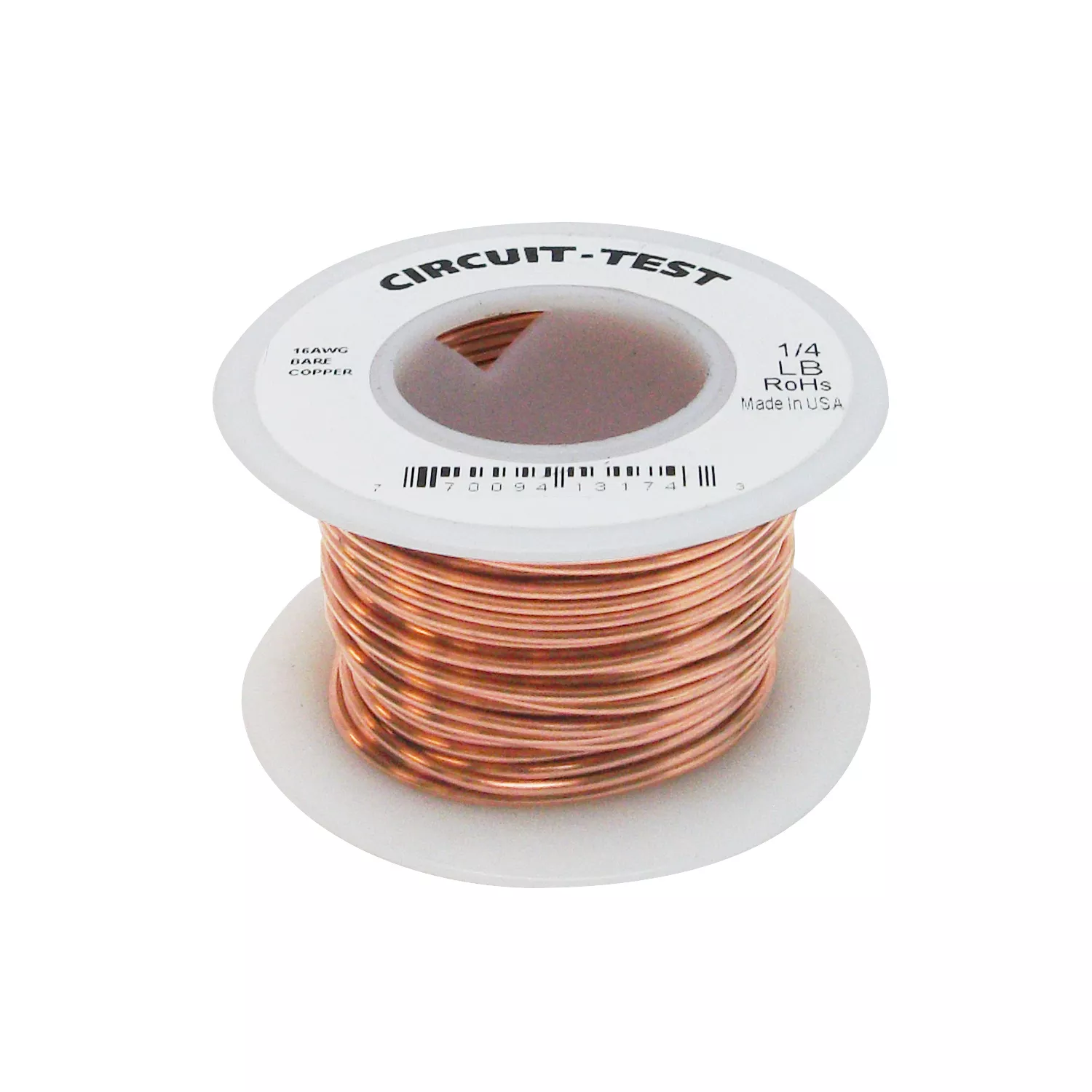 10-BC16-025 - Bare Copper Bus Bar Wire, 16AWG, 1/4 lb Roll