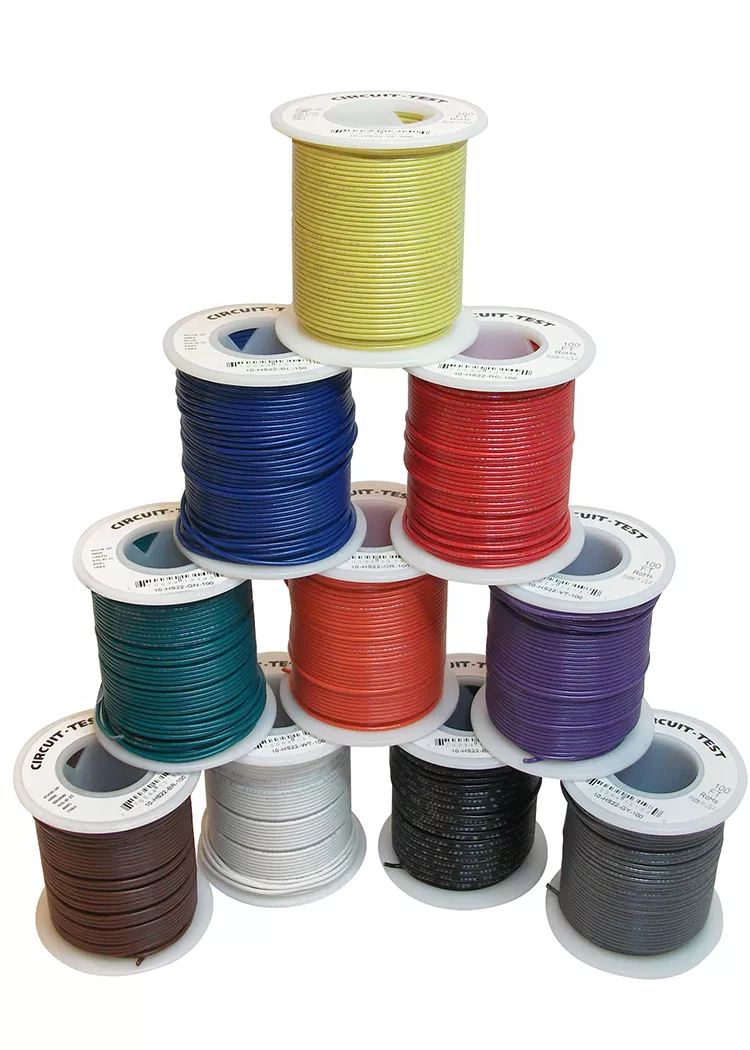 10-HS22-BL-100 - 22AWG Solid Wire - Blue, 100ft Roll