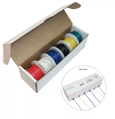 10-HS22K6-25 - Hookup Wire Kit, Assorted - 6 Colours, 22AWG, Solid