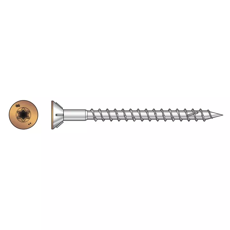 #10 x 3″ Simpson Strong-Tie DWP T25 Flat Head Wood Screw – 305 Stainless Tan 01 Pkg. 1750