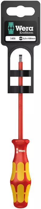 100000 - Insulated Screwdriver VDE Approved Slotted 2.50mm Drive 80mm Shank