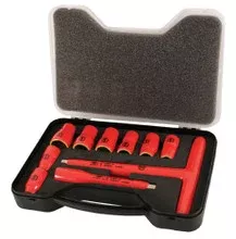 10pc 3/8″ Drive Insulated Metric Socket Set, 8-19mm, Wiha 31595