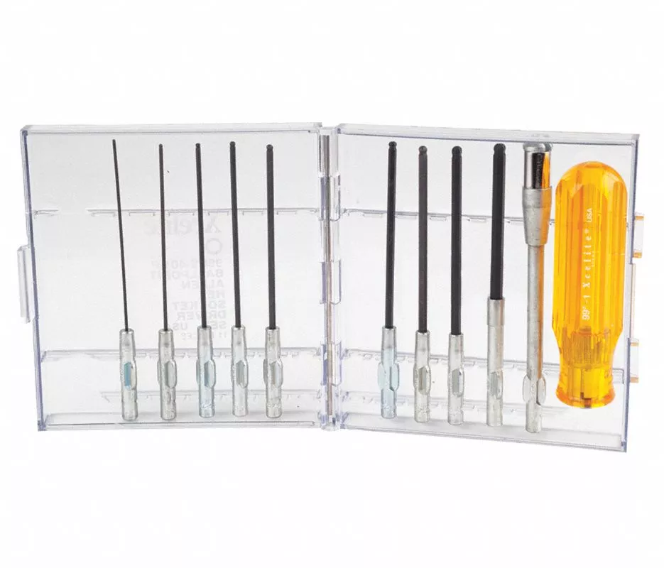 11 Pc Ballpoint Allex Hex Socket Type Screwdriver Set - Inch Sizes