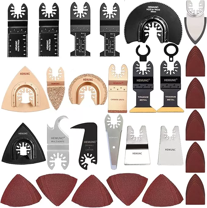 118PC Oscillating Tool Blades, Oscillating Multitool Saw Blades Accessories Kit