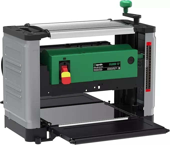 13'' Benchtop Planer 15A 2000W - HSS Double-sided Blade & 85% Dust Collection, 0.008'' Precision, 3-Yr Warranty for Hardwood/Softwood