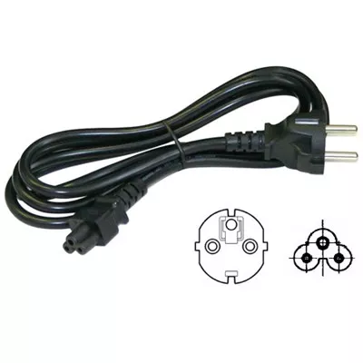 138-332 - 3 Conductor Power Cord - European SCHUKO plug CEE7/7 to IEC320-C5 socket, Blk, 6ft