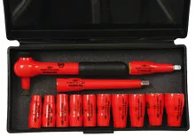 13pc 1/4" Drive Insulated Metric Socket Set, 5-14mm, Wiha 31391