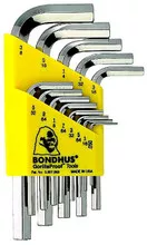 13pc Hex Key Set, .050-3/8", Short, Bondhus 16237
