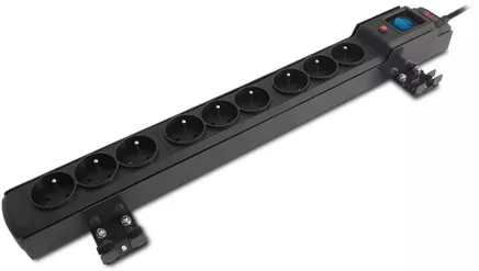 16A (9 Sockets) Energy Rail, 2,5m (8.2ft) Cord, Horizontal (mounted directly on Premium/Classic Fram