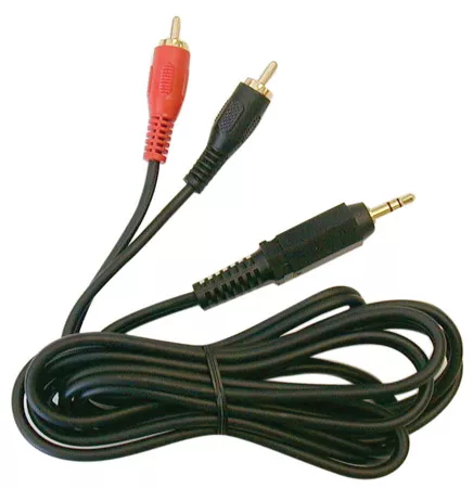 211-228 - 2.5mm Stereo Plug to 2 x RCA Plugs - Gold, 25ft Y Cable