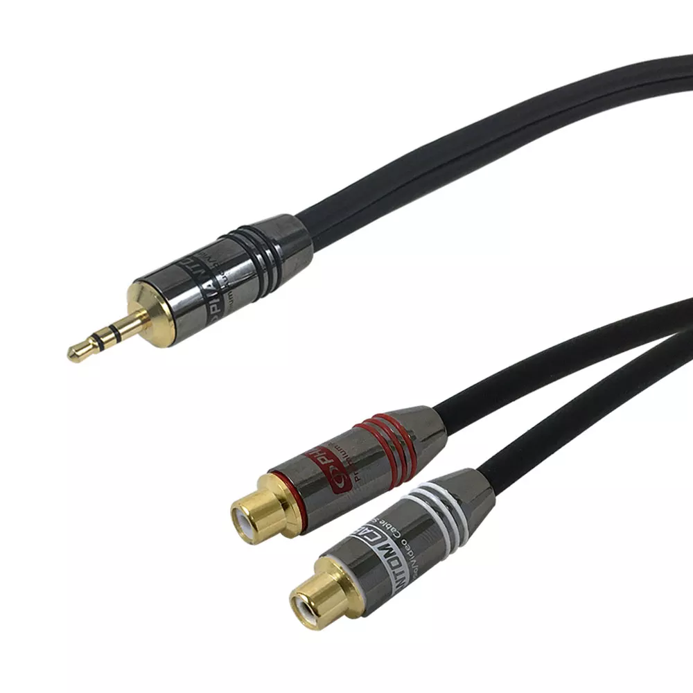 3.5 mm Male to 2X RCA Female Audio Cable -3 ft