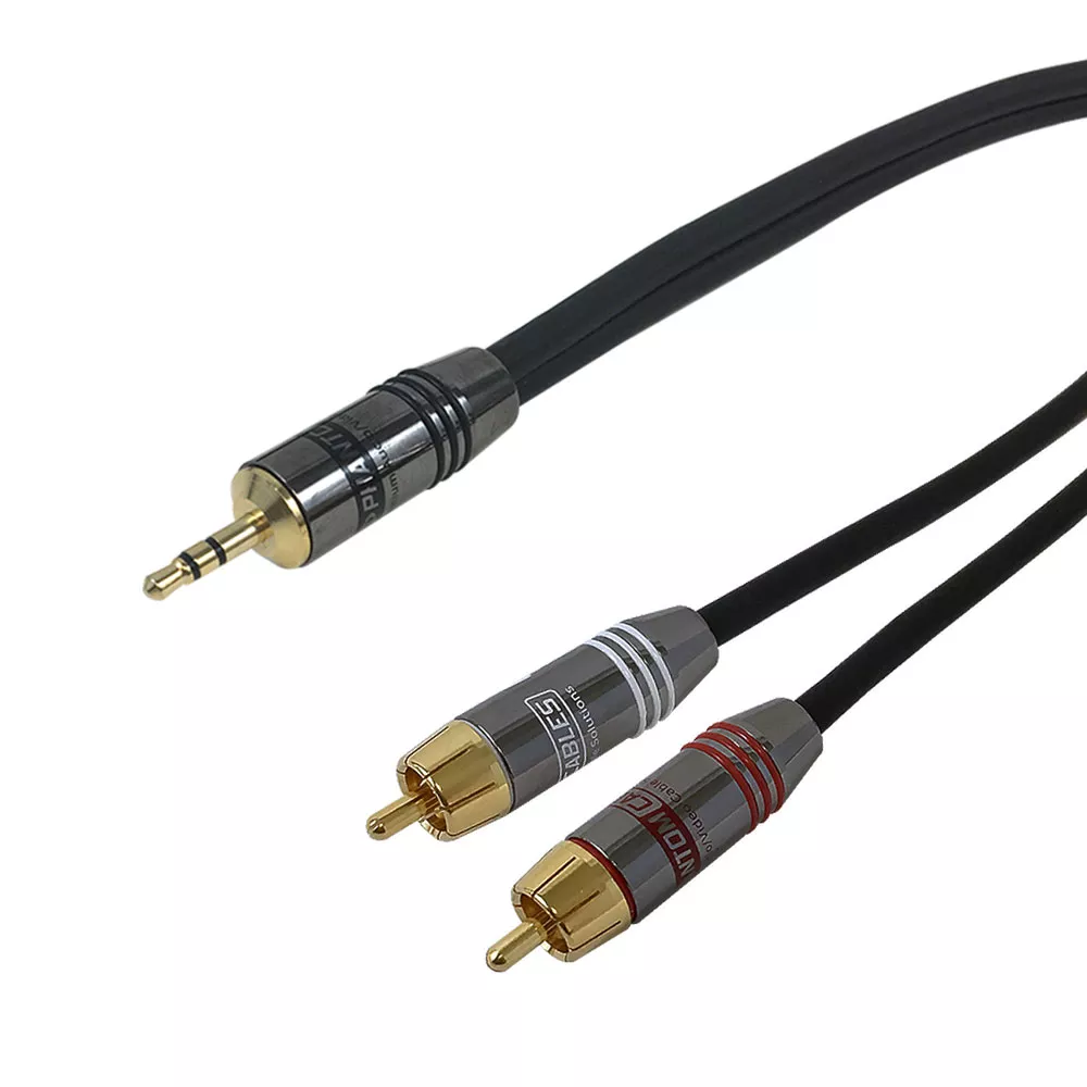 3.5 mm Male to 2X RCA Male Audio Cable - 1.5 ft