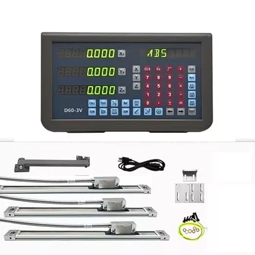 3 Axis Digital Readout DRO Display Control Magnetic Scale Encoder Kit for Milling Machine 12" x36“x16 Travel Length 5um