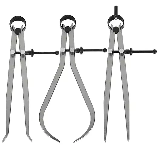3 Piece Spring Caliper/Divider Set, 8 inches Inside Spring Outside Divider Caliper Set, Calipers Measuring Tool for Wood Turning Lathe Projects