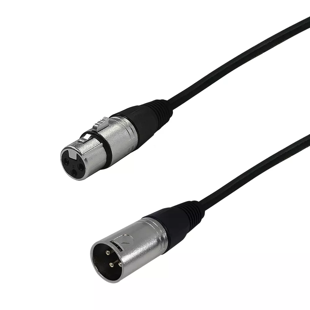 3-Pin XLR DMX Male to Female Cable- 1.5 ft