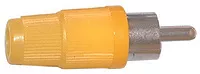 351-154-10 - RCA Plug - Plastic 4mm, Yellow, Pkg/10