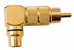 351-241 - RCA Plug to Jack - Gold plated, Right Angle, Black band