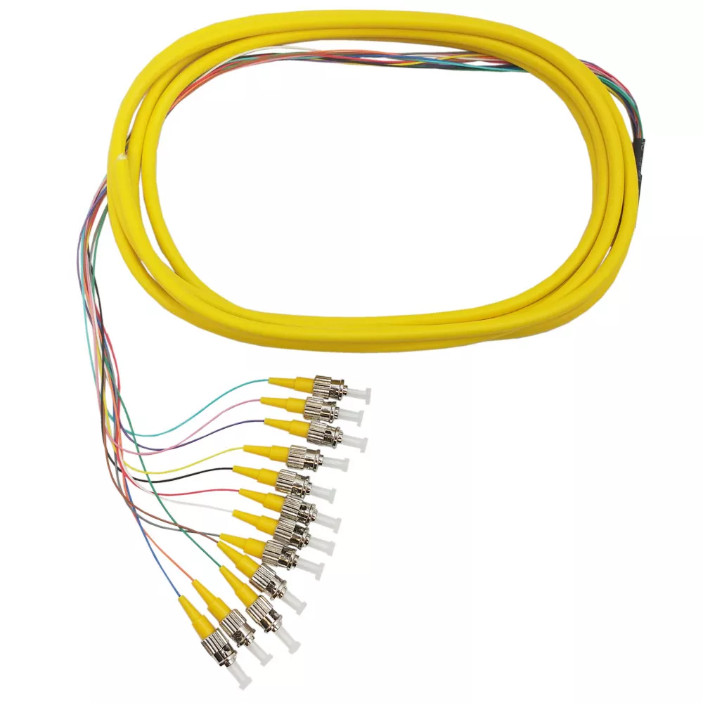 3M ST/UPC 12-Fiber OS2 Singlemode Simplex 9 Micron -900UM Jacketed Pigtail -