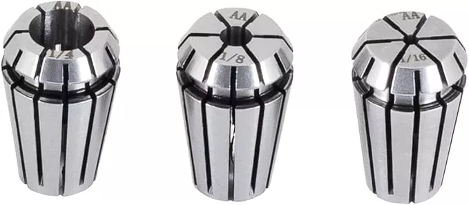 3PCS ER11 High Precision Spring Collet Set 1/4" 1/8" 1/16" for CNC Engraving Milling Lathe Chuck Tool