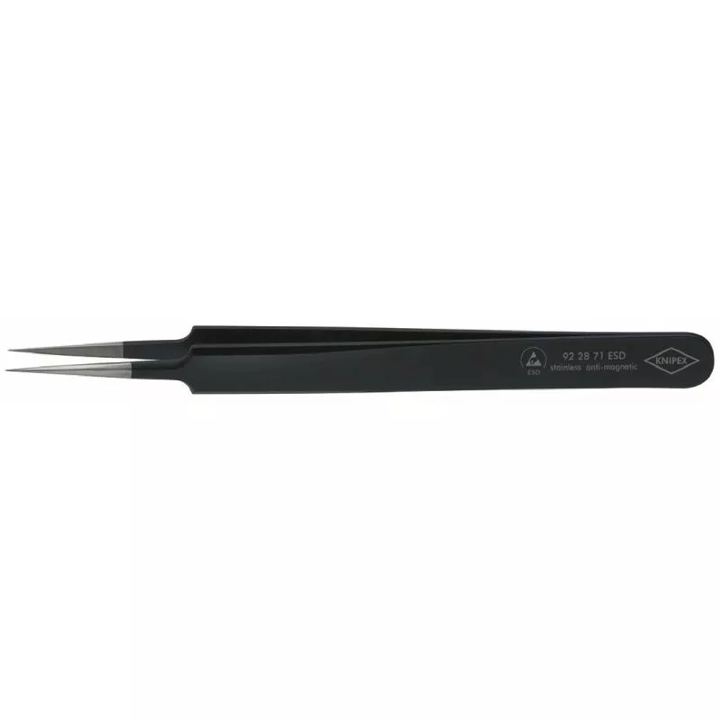 4-1/4" Stainless Steel Gripping Tweezers-Needle-Point Tips-ESD