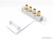 4 x 1/2" Pneumatic Rail, 6 Female 1/2" Couplings, 1 Male 3/8" or 1/2" Coupling