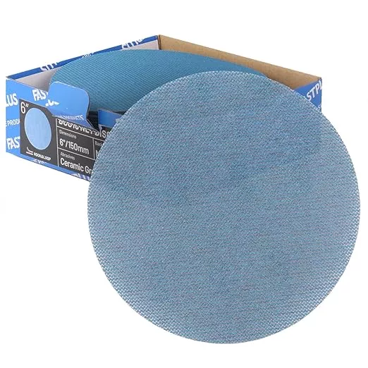 40 PCS Mesh Disc 6 inch Sanding Discs 80 grit Ceramic Abrasive Sandpaper Hook and Loop Orbital Sander Pads for Coating Removal,Body Repair, Auto Sanding