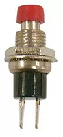 456-102-10 - Push Button Miniature Switch - SPST 1A OFF-(ON), Momentary, Red Cap, Pkg/10