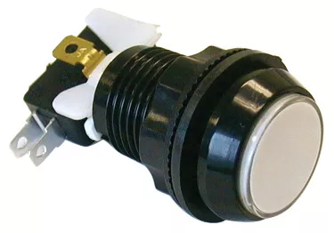 459-519 - Push bottom Game Switch - SPDT Round White Lens, On-(On), Illuminated