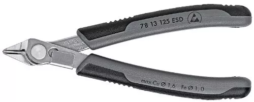 5'' Electronics Super Knips, INOX Stainless Steel, ESD Handles