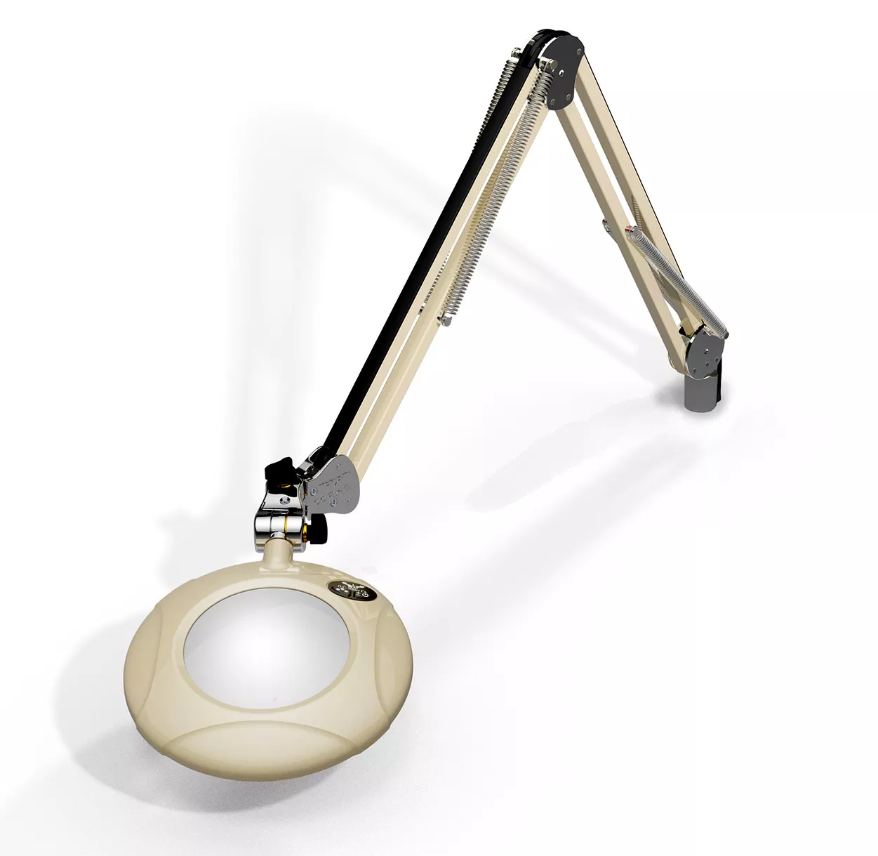 5" Round Green-Lite LED Magnifier - 3 Diop (1.75X) - Screw Down - 30" Reach - Shadow White