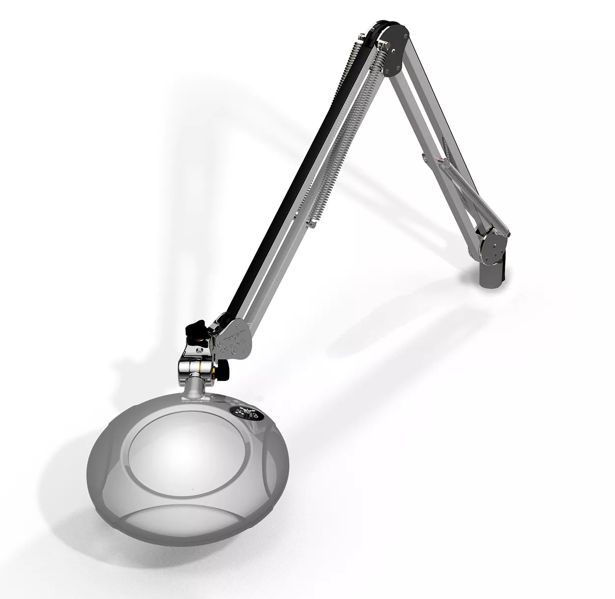 5" Round Green-Lite LED Magnifier - 3 Diop (1.75X) - Screw Down - 30" Reach - Silver