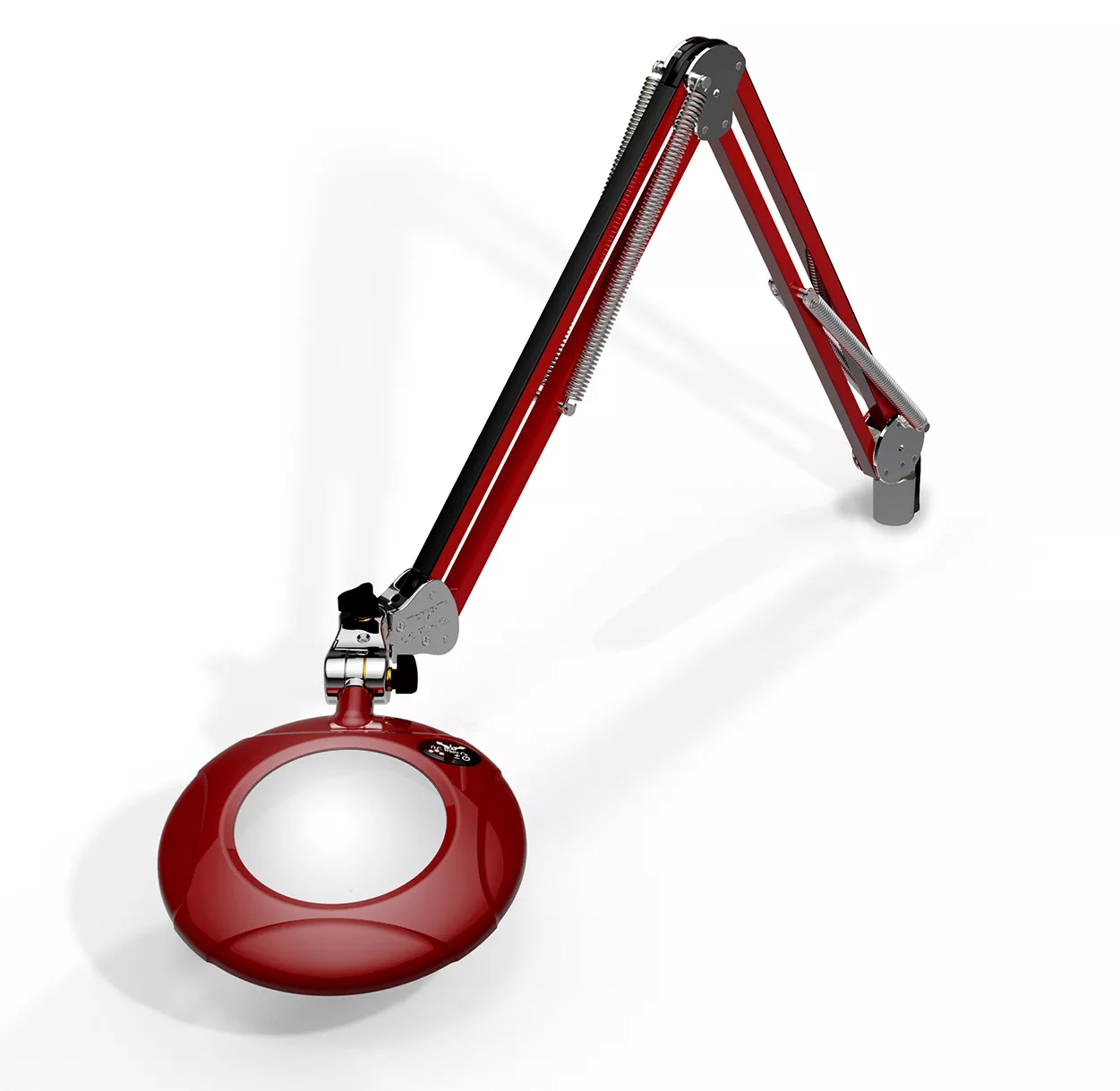 5" Round Green-Lite LED Magnifier - 4 Diop (2X) - Screw Down - 43" Reach - Blaze Red