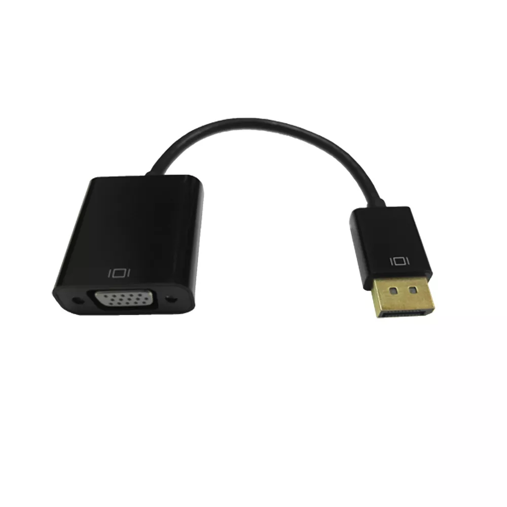 6 Inch Display Port Male to VGA Female Adapter, Active - Black