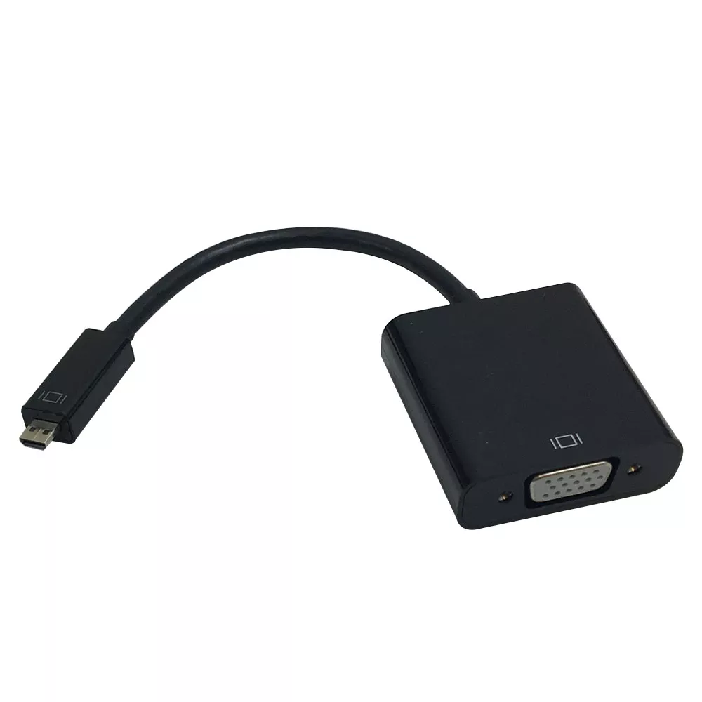 6 Inch Micro-HDMI Male to VGA Female + 3.5 mm Female Adapter - Black - Smartphone/Tablet