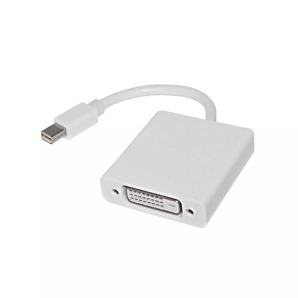 6 inch Mini-Display Port/Thunderbolt Male to DVI Female Adapter - White