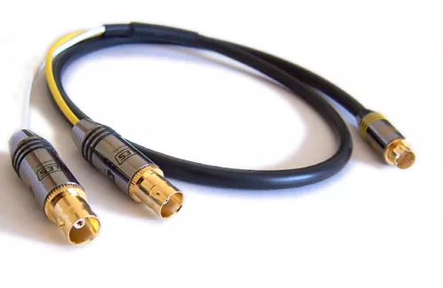 6 Inch Molded S-Video Male to2 X BNC Female Cable