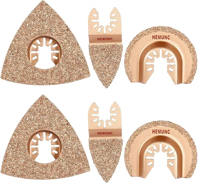 6pcs Universal Carbide Oscillating Saw Blades, HEMUNC Mixed Multitool Saw Blades