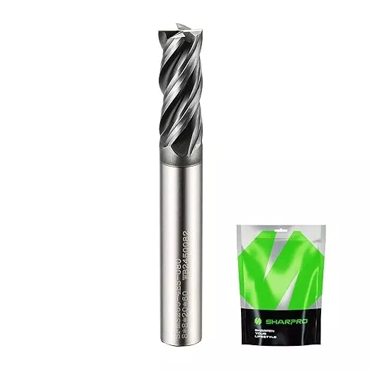 8mm Shank End Mill Bits 8mm Cutting Dia. 4 Flutes AlCrN Coated Carbide Square CNC Milling Bits, Apply for Alloy Steel, Stainless Steel, and Various Cast Iron