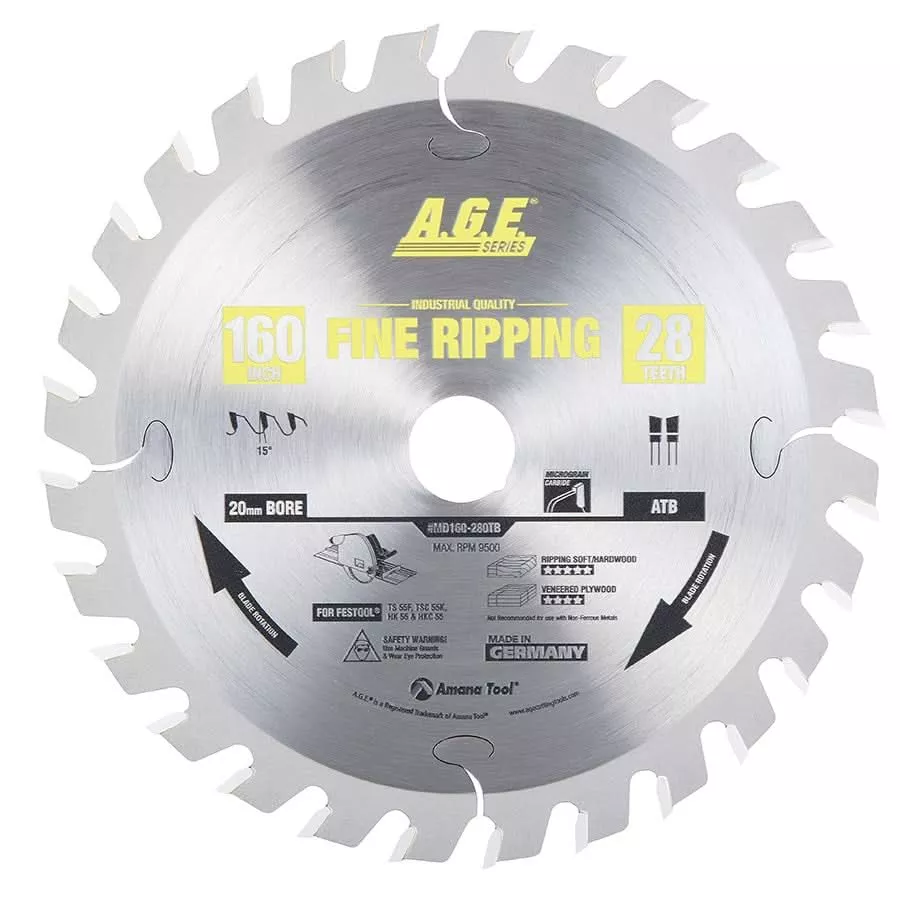 Amana Tools MD160-280TB 160mm 28T General Purpose Blade (Fits Festool)