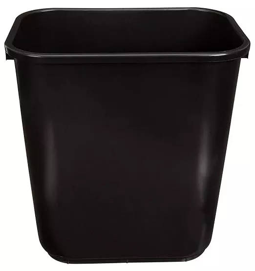 Amazon Basics Trash Can, Rectangular Commercial Office Wastebasket, 7 Gallon (Pack of 6), Black (Previously AmazonCommercial Brand)