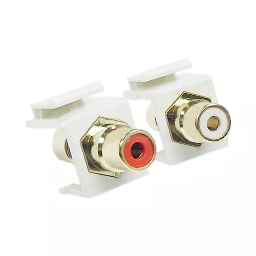 Audio Female/Female Keystonewall Plate Insert (Red &White Color Coded) Coupler