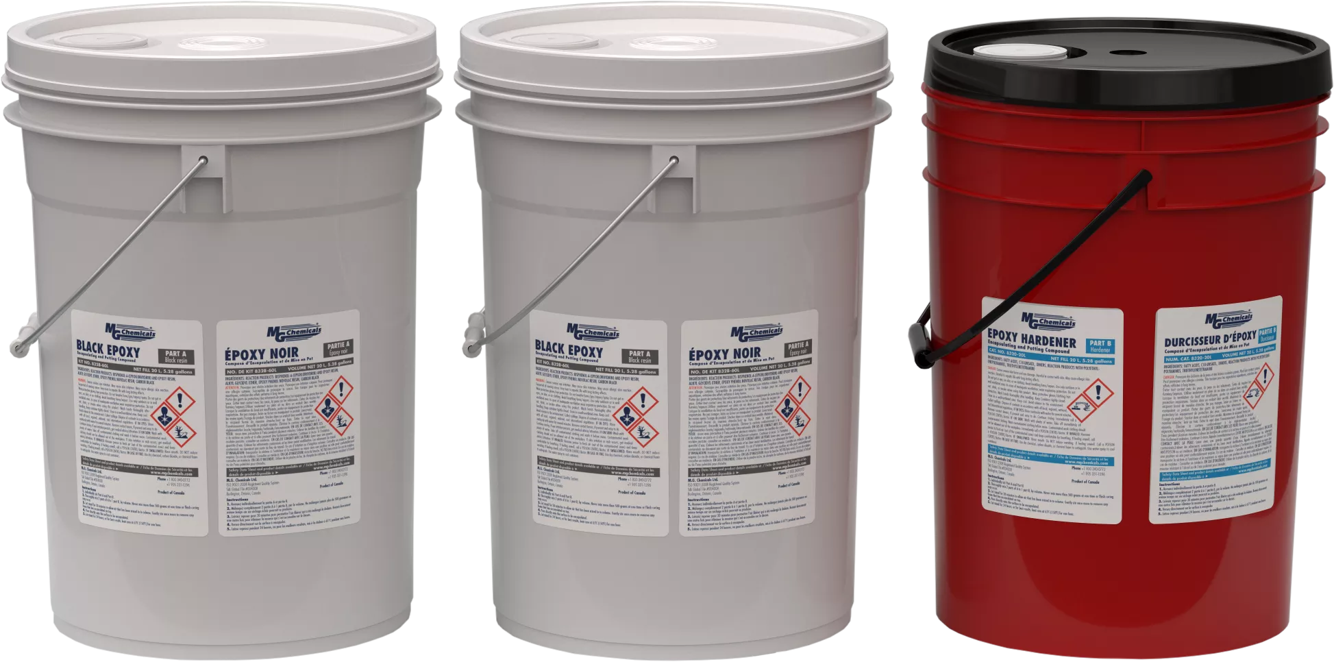 Black Epoxy Encapsulating & Potting Compound (Ratio 2:1), 60 L (16 gal), 3 pail kit