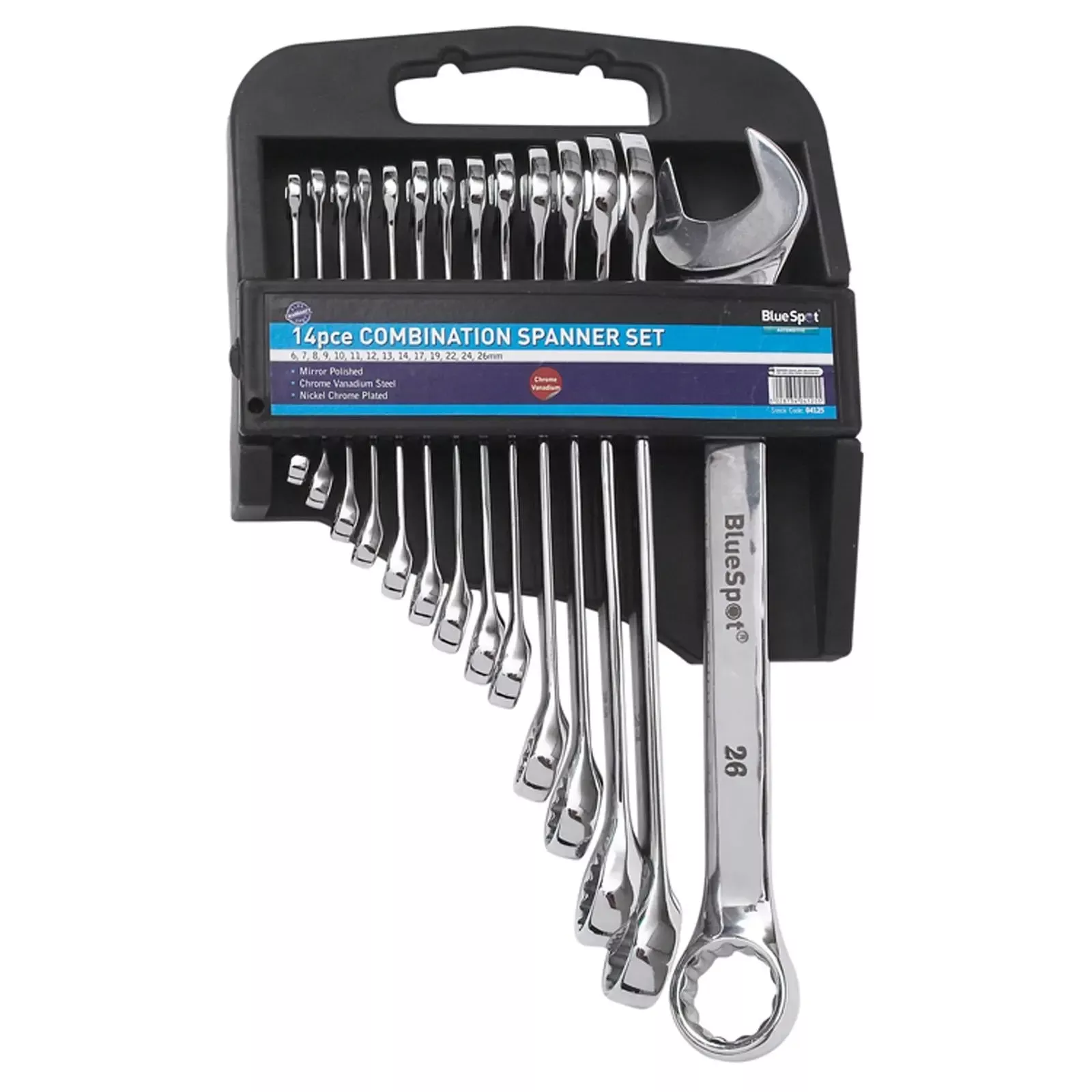 BlueSpot Combination Spanner Set Metric 6-26mm 14 Piece