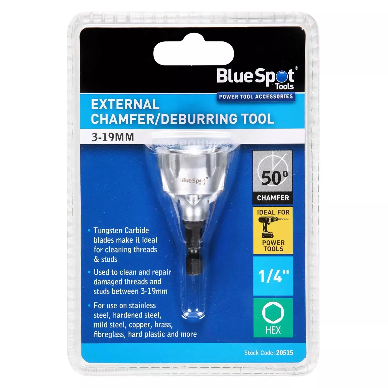 BlueSpot External Chamfer Deburring Tool 3-19mm