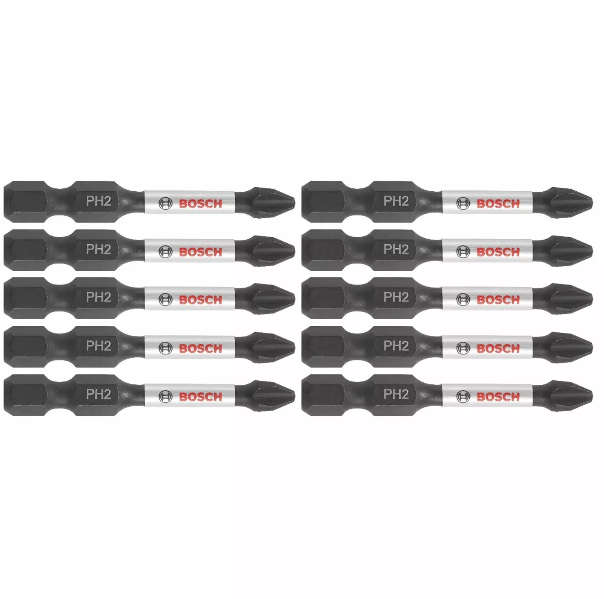 Bosch 10 pc Impact Tough 2" Phillips #2 Power Bits (Bulk) ITPH22B