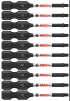 Bosch 10 pc Impact Tough 2" Square #1 Power Bits (Bulk) ITSQ12B