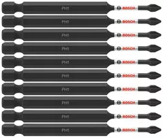 Bosch 10 pc Impact Tough 3.5" Phillips #1 Power Bits (Bulk) ITPH135B